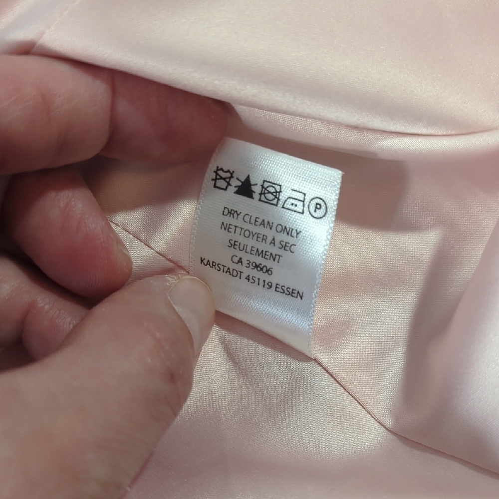 Pink Tartan Tailored Sleeveless Blouse | Light Pink Satin | Size 4 | Zip Back - Picture 7 of 12